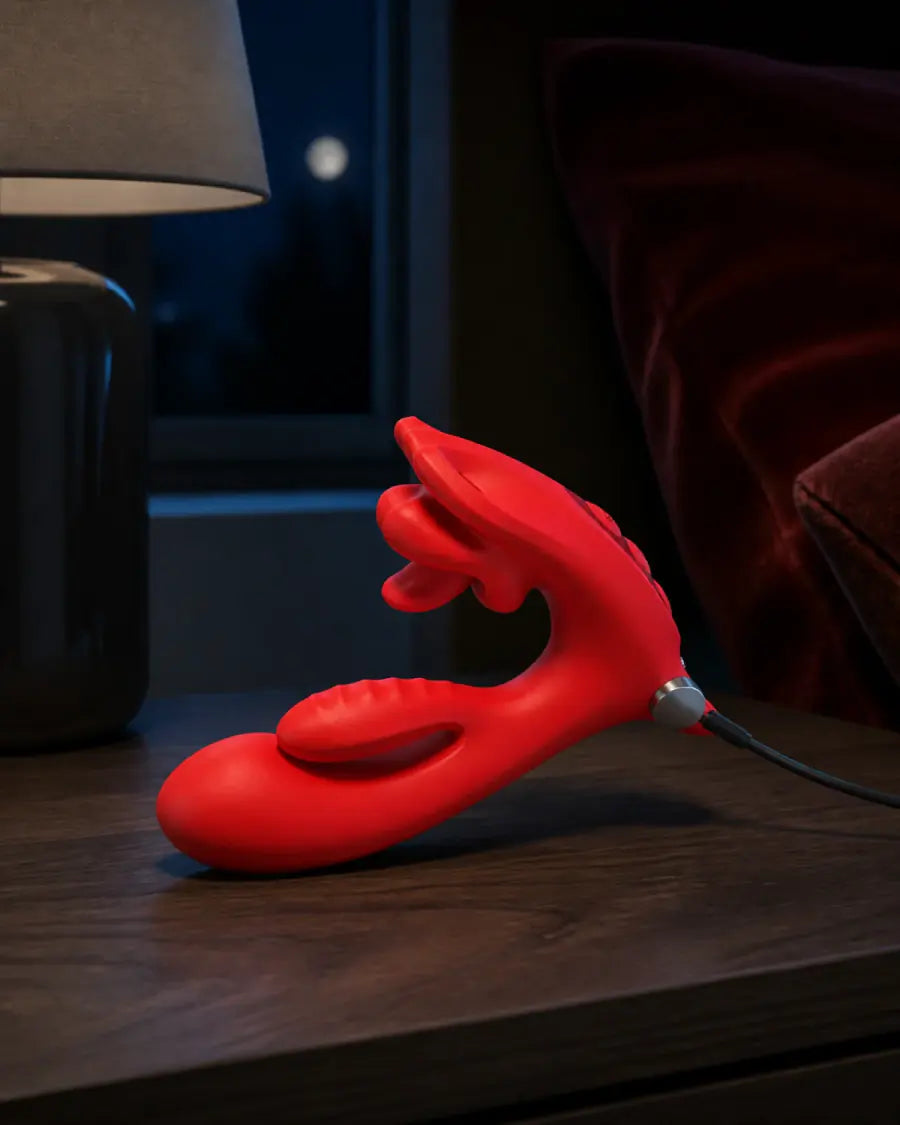 Queen's Bloom connected to its magnetic charging cable