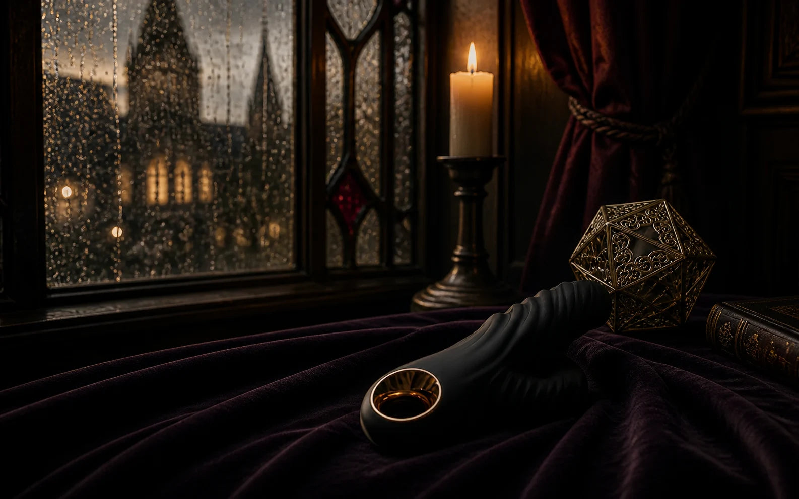 EmberHide in a still private room beside a candle and rain-dark window