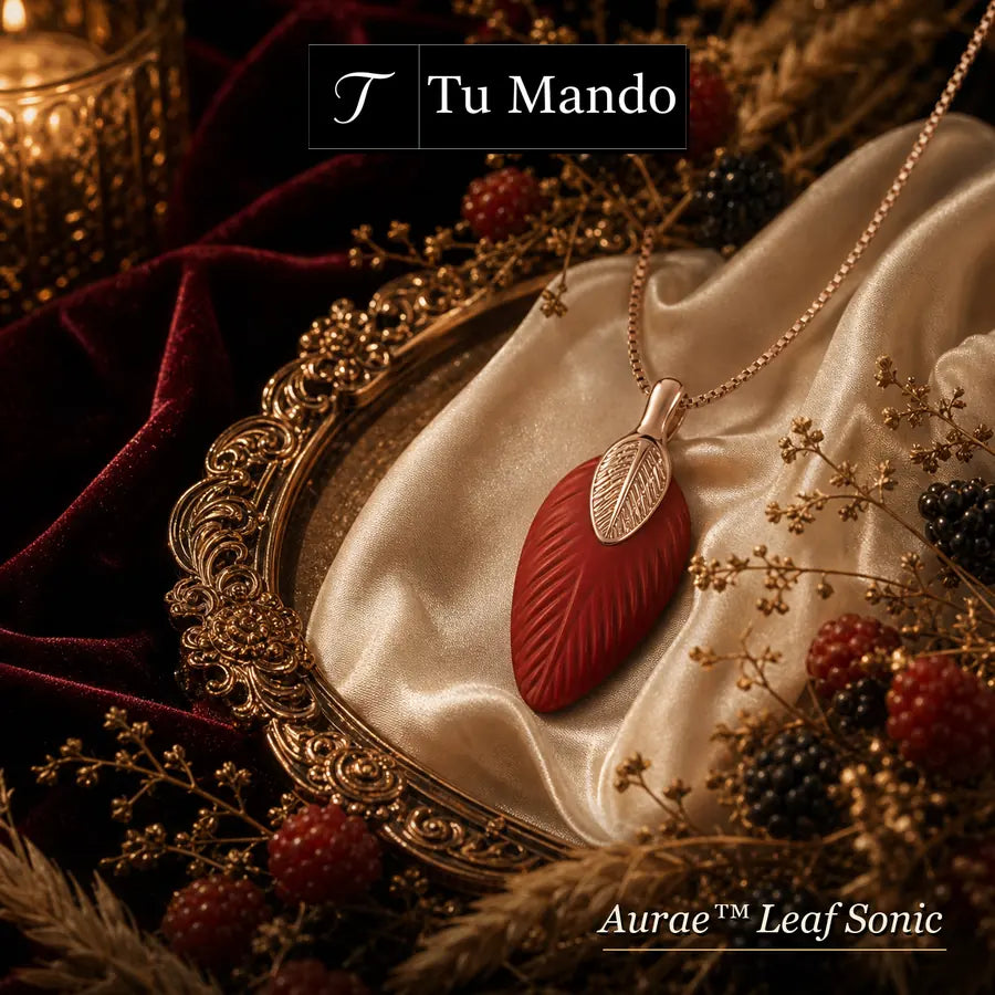 Aurae Leaf Sonic on silk and gold tray