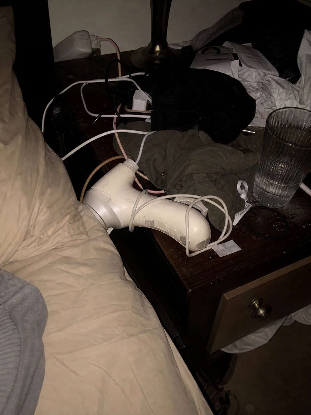 An awkward and cluttered ordinary product setup