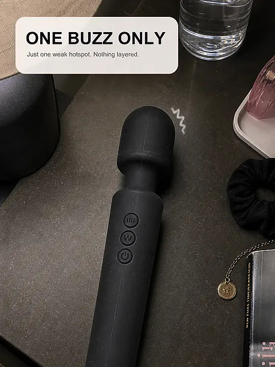 Ordinary wand vibrator with one weak hotspot and no layered feeling